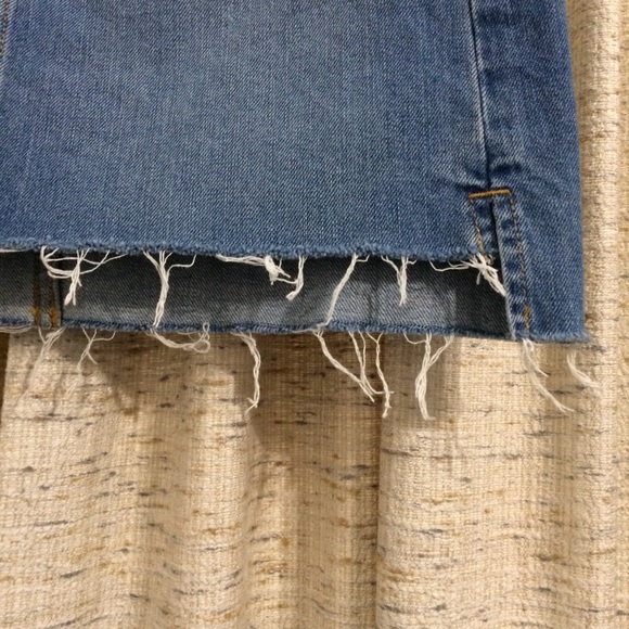 Loft Step Hem Denim Skirt - Picture 2 of 9